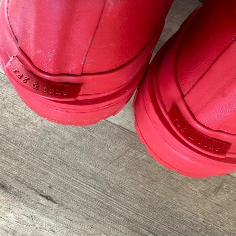 Rag & Bone Shiloh Rainboots in Fire Red